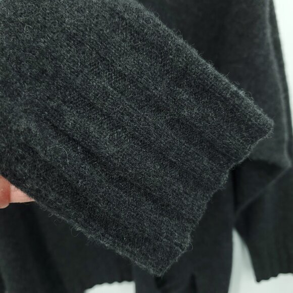 GAP 100% Cashmere Relaxed Fit Pocketed Open Cardigan M/L Charcoal Gray - Picture 12 of 14